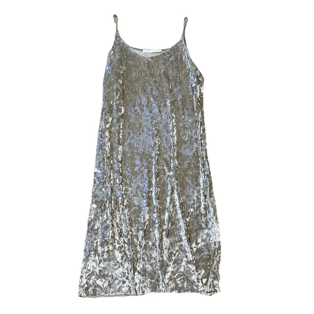Doublezero Crushed Velvet Slip Dress Sz Medium Mini Short Spaghetti Strap